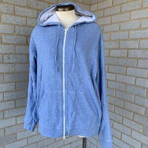VINCE BLUE HOODIE SIZE L 100% COTTON MADE IN PERU MENS